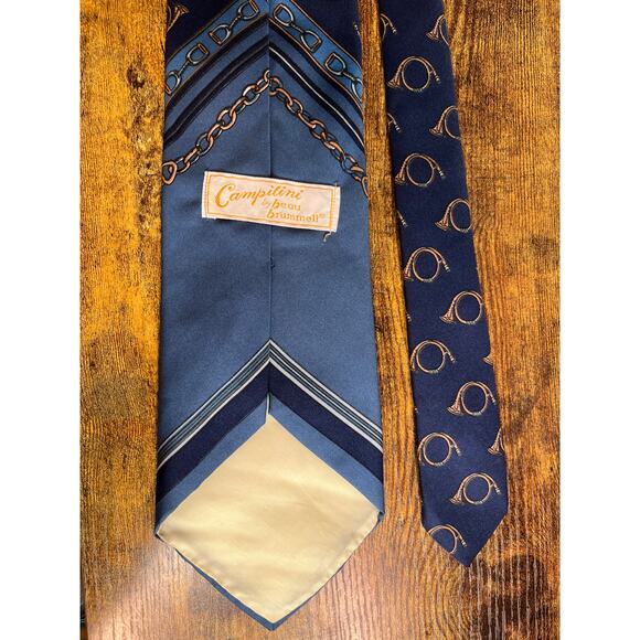 1960s Campilini Beau Brummell Horns Equestrian Bit Bridle Old Money Office Tie - Picture 6 of 9